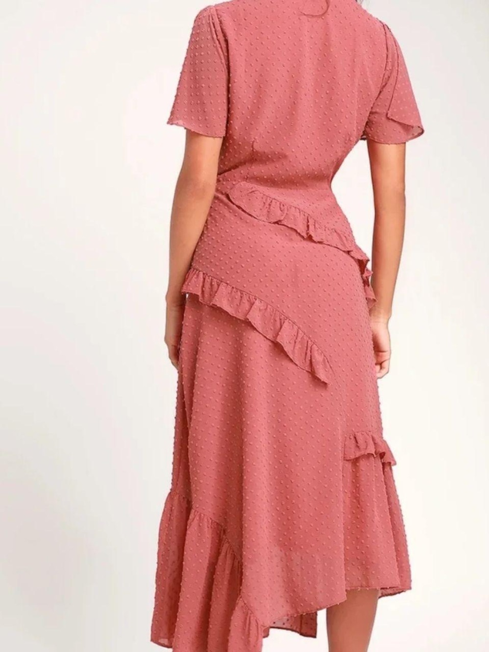 Lulus Pink Assymetrical Midi Dress Size S - Picture 2 of 7